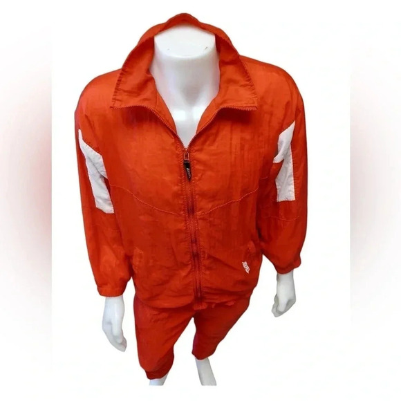 Brooks Vintage Y2K 2 Piece Red White Lined Running Suit Size Medium Unisex - Picture 4 of 16